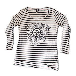 NFL Pittsburgh Steelers Womens Size Large Casual Striped Long Sleeve